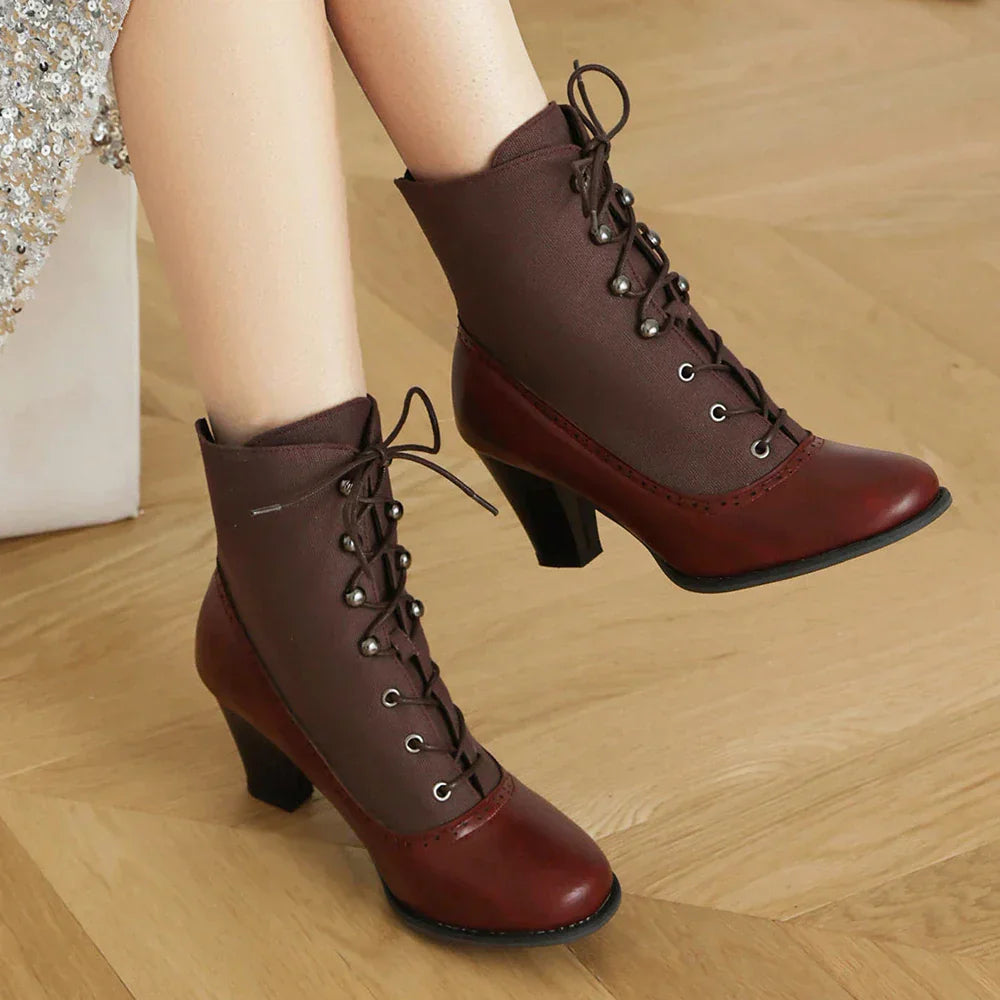 Wiktoriańskie buty z okrągłym noskiem - Nanna