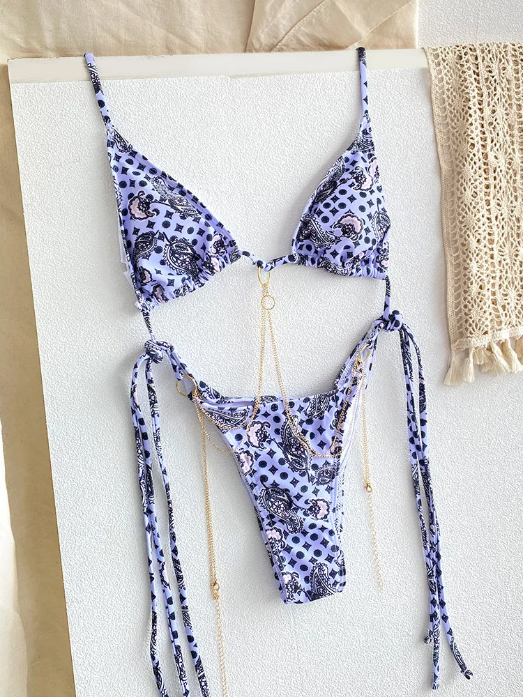 SoSoof - Brazylijskie bikini z łańcuszkowym detalem