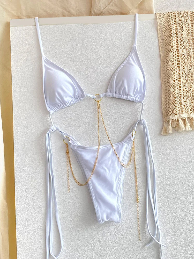 SoSoof - Brazylijskie bikini z łańcuszkowym detalem