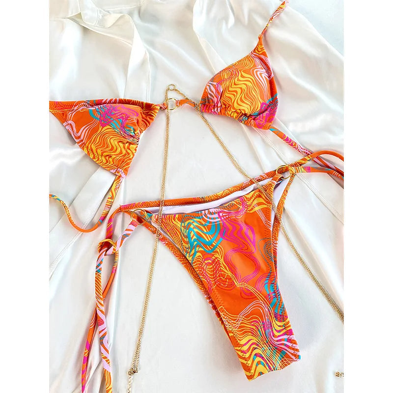 SoSoof - Brazylijskie bikini z łańcuszkowym detalem