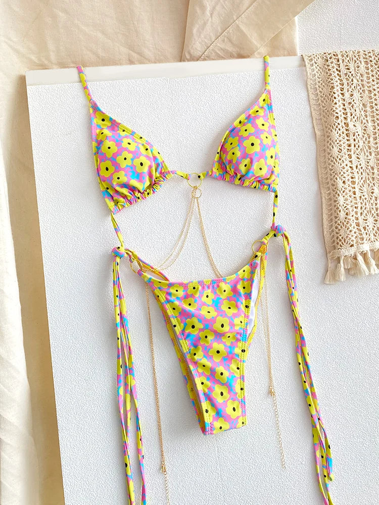 SoSoof - Brazylijskie bikini z łańcuszkowym detalem
