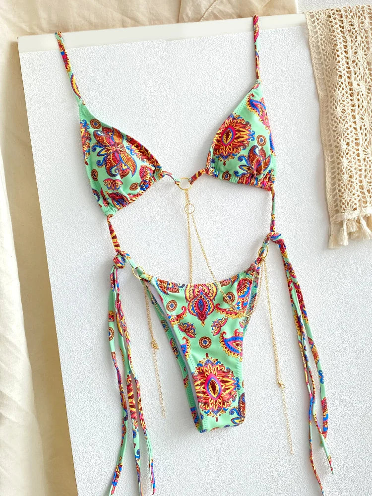 SoSoof - Brazylijskie bikini z łańcuszkowym detalem