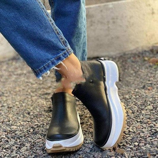 Buty na grubej podeszwie z bocznymi zamkami na jesień i zimę - wygodne i modne buty