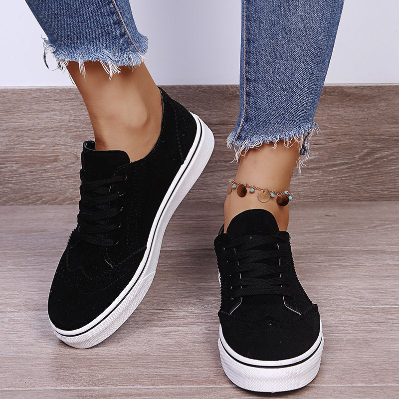 Eleganckie sznurowane buty na płaskiej podeszwie
