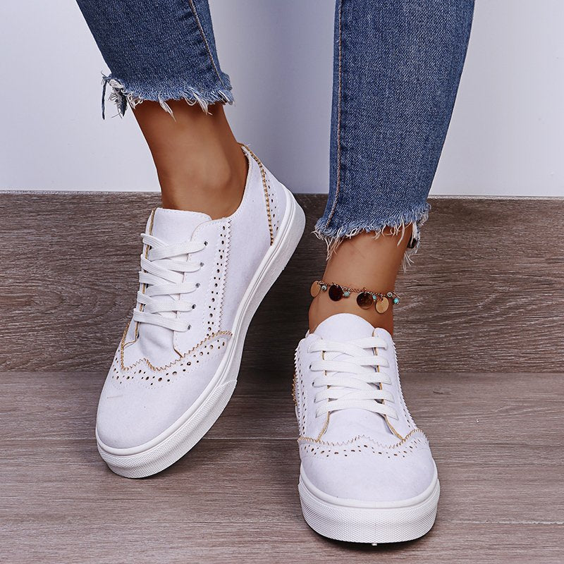 Eleganckie sznurowane buty na płaskiej podeszwie