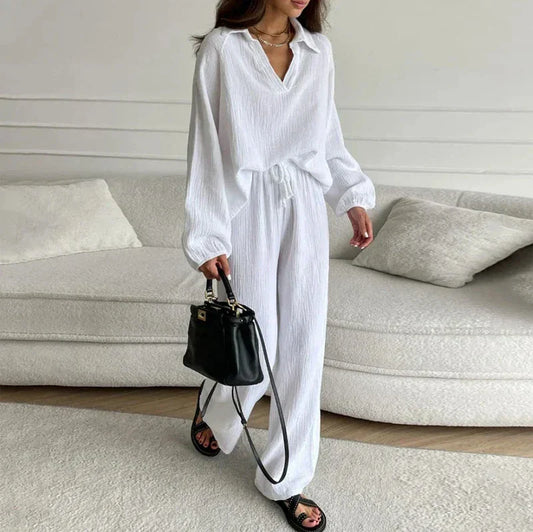 Arbitra - Top e pantaloni casual larghi in due pezzi