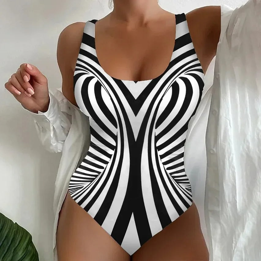 LolaBeach - Kostium kąpielowy z nadrukiem zebry