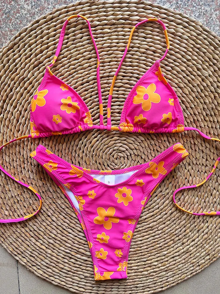 SoSoof - Brazylijskie bikini z kwiatowym nadrukiem