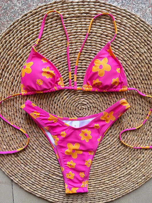 SoSoof - Brazylijskie bikini z kwiatowym nadrukiem