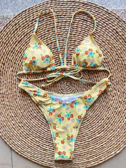 SoSoof - Brazylijskie bikini z kwiatowym nadrukiem
