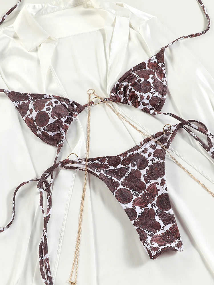 SoSoof - Brazylijskie bikini z łańcuszkowym detalem