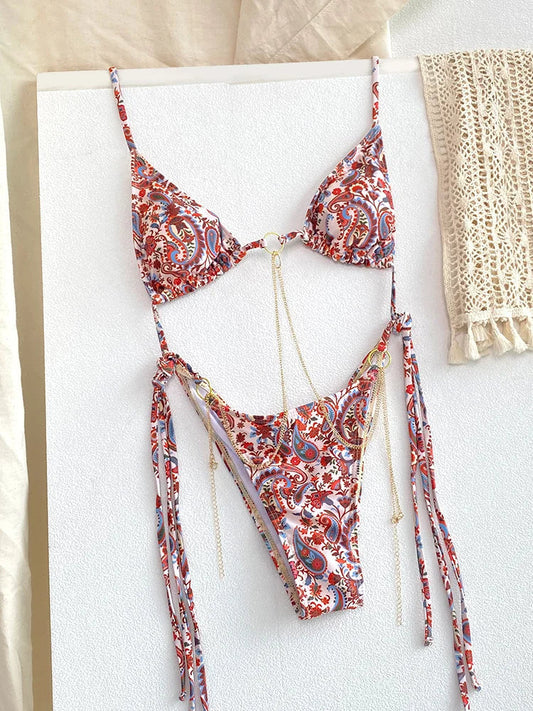 SoSoof - Brazylijskie bikini z łańcuszkowym detalem