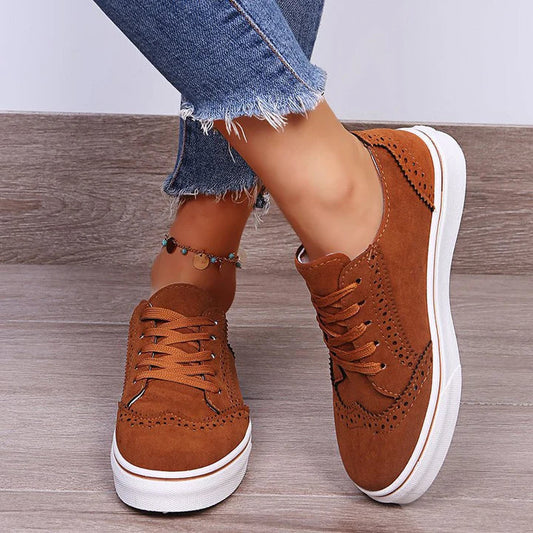 Eleganckie sznurowane buty na płaskiej podeszwie